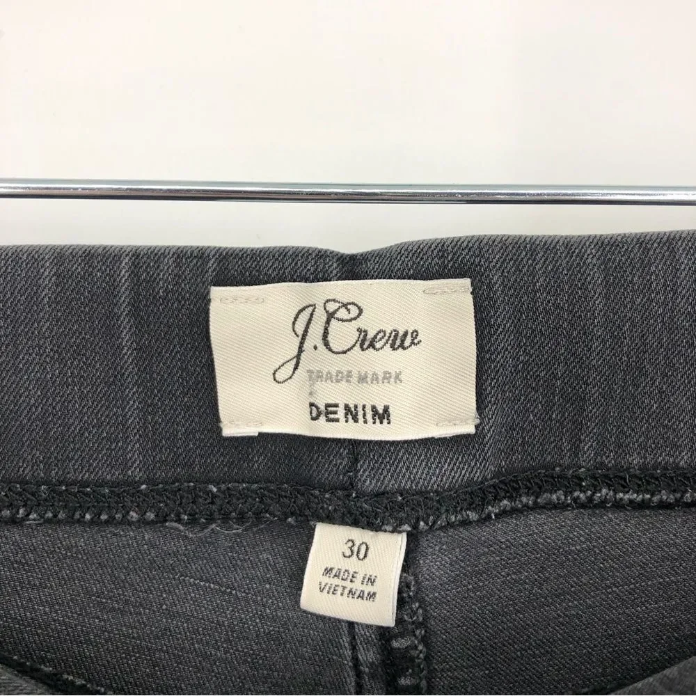 J. Crew Jeans Womens 30 Pull On Skinny Gray Black Stretch‎ Ankle